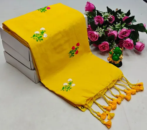 Hand Painted Soft Khadi Cotton Sarees